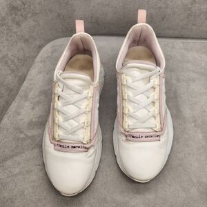 Frankie Morello Sneakers Women's 8.5 White Leather Diamond Chunky Made In Italy